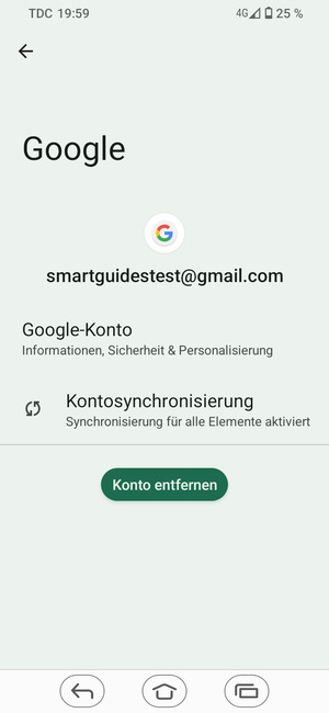 Wählen Sie Kontosynchronisierung