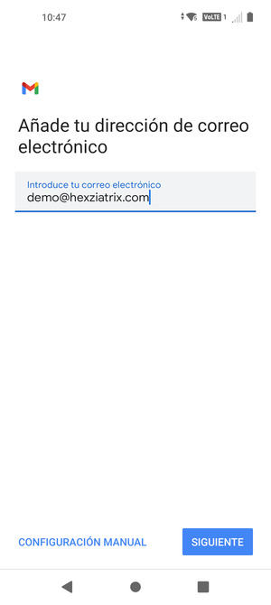 Introduzca su Dirección de correo electrónico y seleccione SIGUIENTE