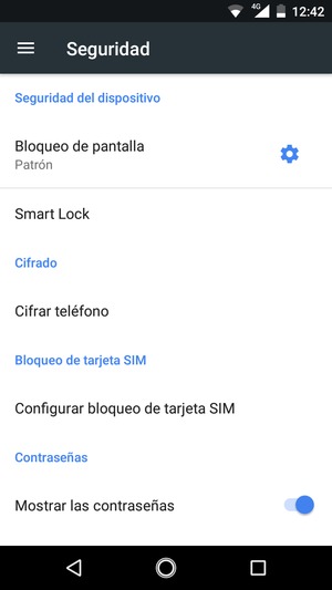 El teléfono ha sido asegurado con un bloqueo de pantalla