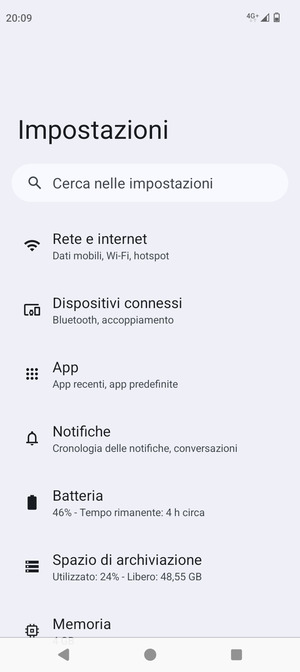 Seleziona Rete e internet