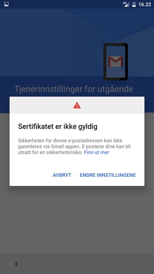 Velg ENDRE INNSTILLINGENE