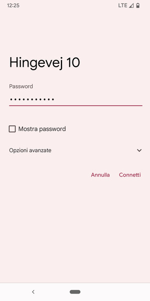Inserisci la password del Wi-Fi e seleziona Connetti