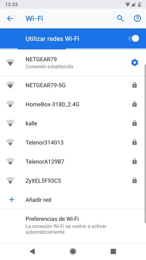 Ahora está conectado a la red Wi-Fi