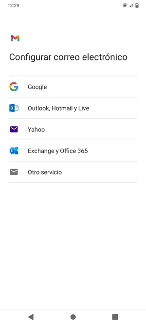 Seleccione Outlook, Hotmail y Live