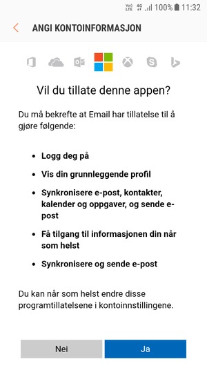 Velg Ja