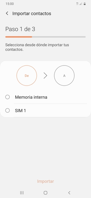 Seleccione SIM 1 o SIM 2