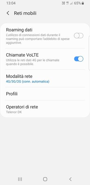 Seleziona Profili
