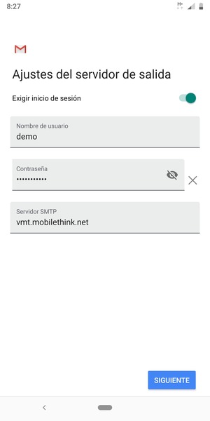 Introduzca la dirección de servidor saliente