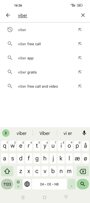 Skriv inn applikasjonsnavnet og velg Søk