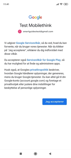 Vælg Jeg accepterer