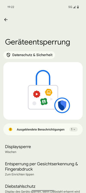Wählen Sie Displaysperre