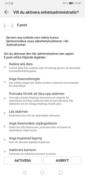 Välj AKTIVERA