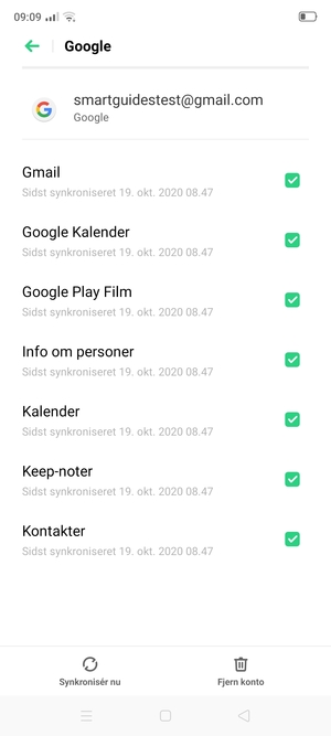 Vælg Synkroniser nu