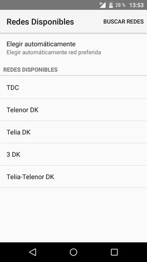 Seleccione un operador de red de la lista
