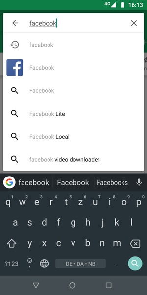 Geben Sie den Namen der App ein und wählen Sie Suchen