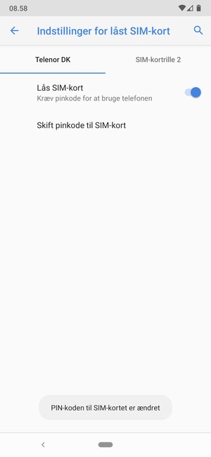 Din pinkode er nu ændret