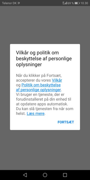 Vælg FORTSÆT
