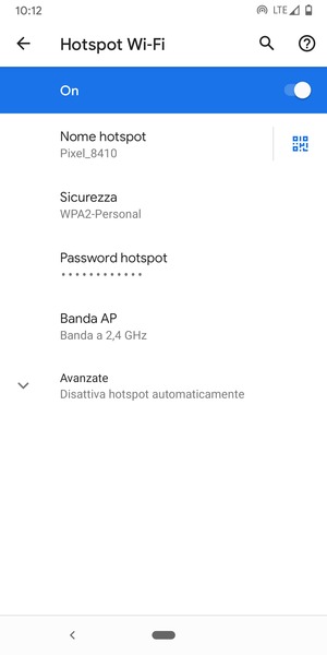 Il telefono è ora pronto per essere usato come modem