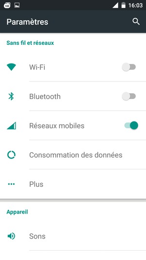 Sélectionnez Wi-Fi