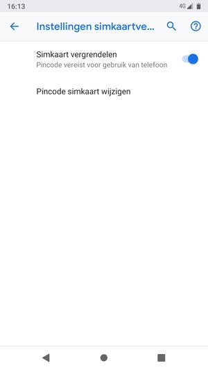 Selecteer Pincode simkaart wijzigen