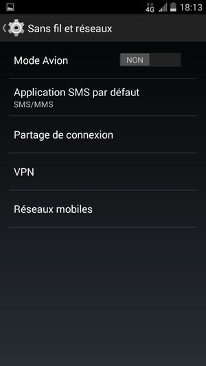 Sélectionnez Réseaux mobiles