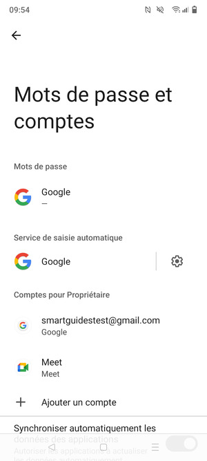Sélectionnez votre compte Google