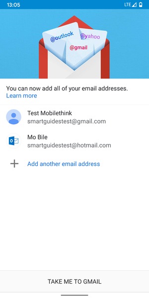 Select TAKE ME TO GMAIL
