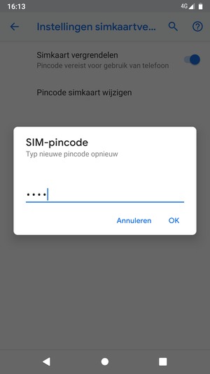Bevestig uw nieuwe SIM-pincode en selecteer OK