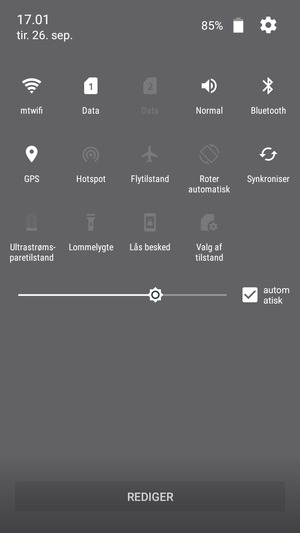 Slå Wi-Fi og Bluetooth fra