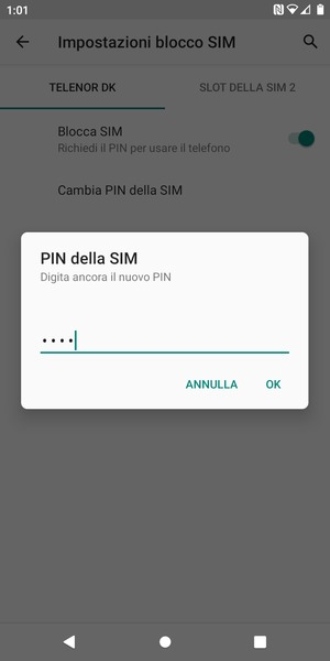 Conferma il nuovo PIN della SIM e seleziona OK
