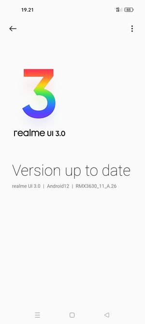 If your phone is up to date, you will see the following screen