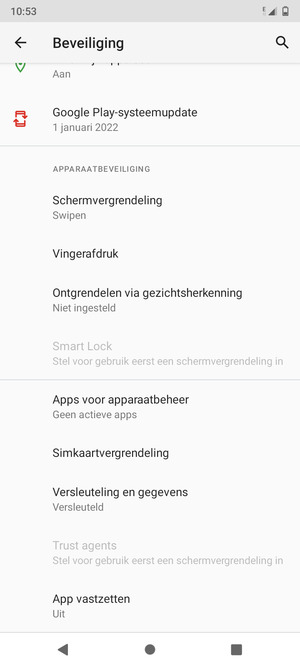 Scroll naar en selecteer Simkaartvergrendeling