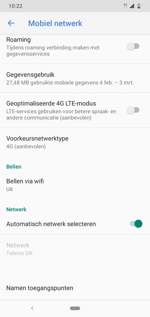 Scroll naar en selecteer Namen toegangspunten