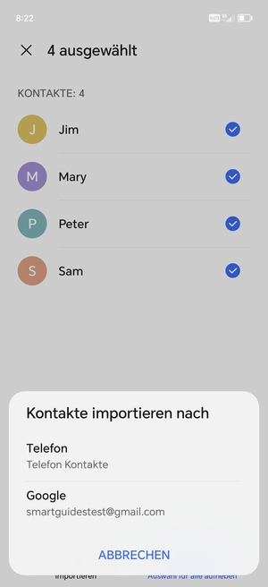 Wählen Sie Ihr Google Konto