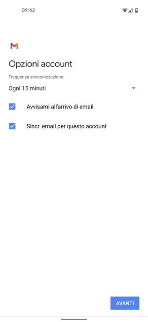Seleziona AVANTI
