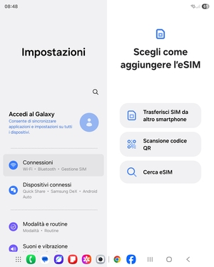 Seleziona Scansione codice QR