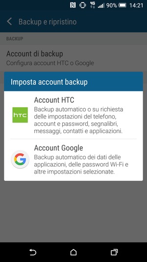 Seleziona Account Google