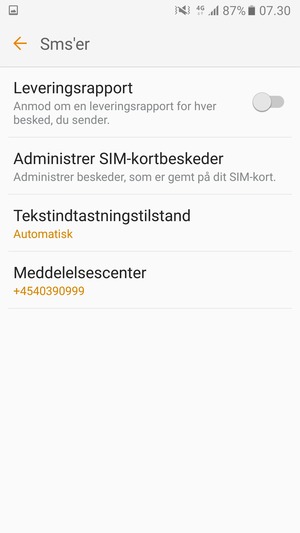 Vælg Meddelelsescenter