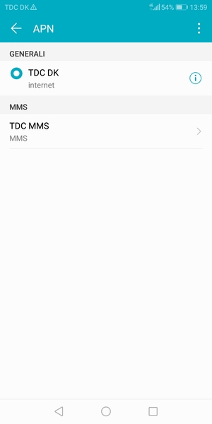 Seleziona il tasto Menu