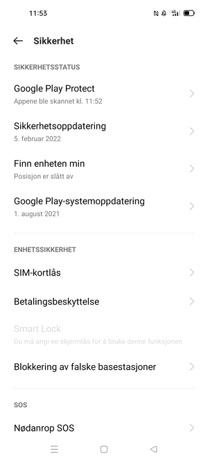 Velg  SIM-kortlås