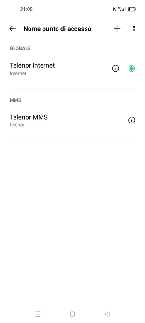 Seleziona il tasto Menu