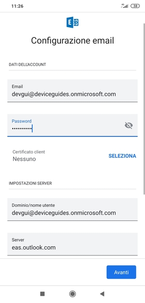 Inserisci la tua password