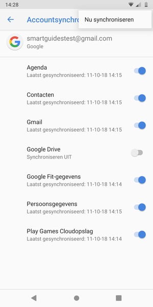 Selecteer Nu synchroniseren