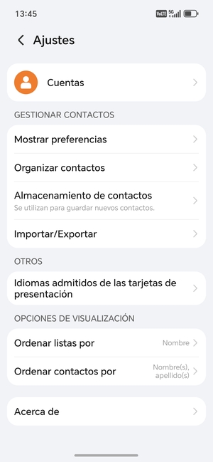 Seleccione Importar/Exportar