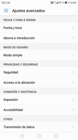 Seleccione Seguridad