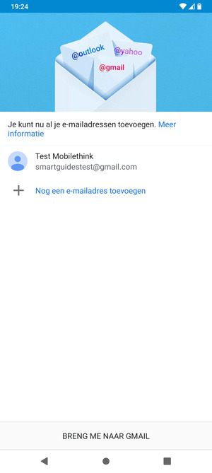 Selecteer BRENG ME NAAR GMAIL