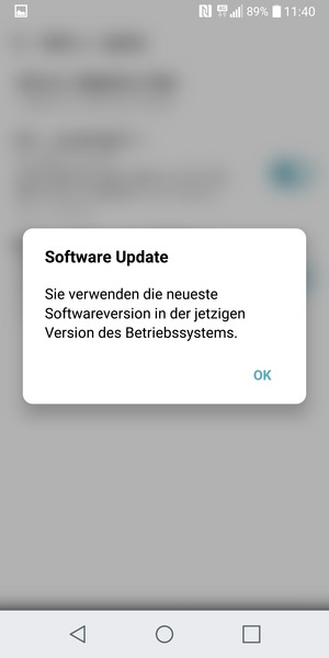 Falls Ihr Handy aktualisiert ist, wählen Sie OK