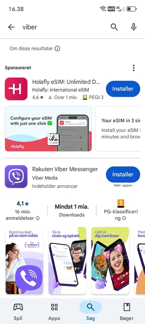 Vælg appen