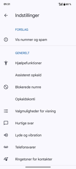 Vælg Telefonsvarer