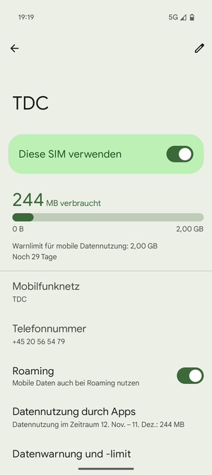 Schalten Sie Roaming an oder aus